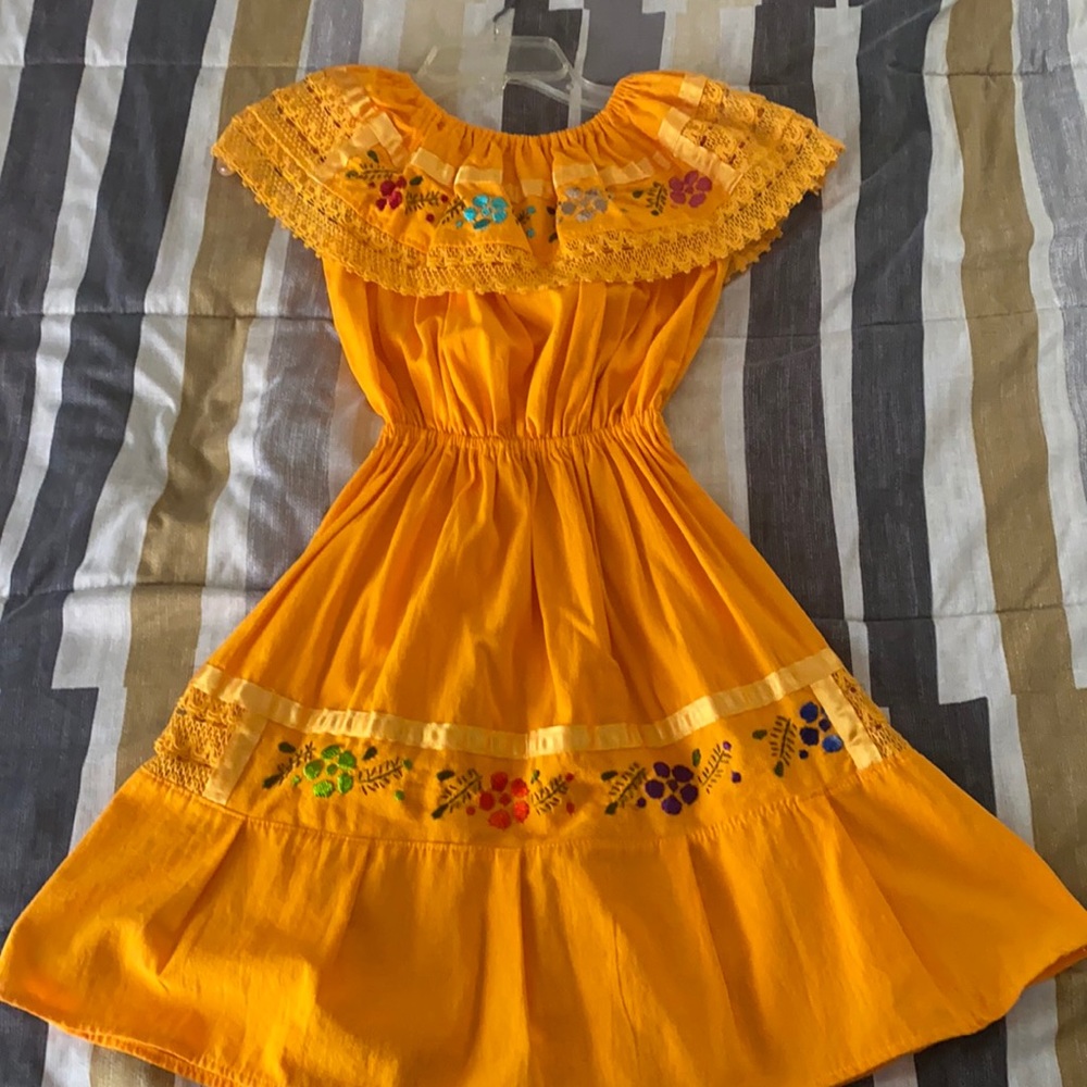 Mexican Hand Embroidered Girl Dress